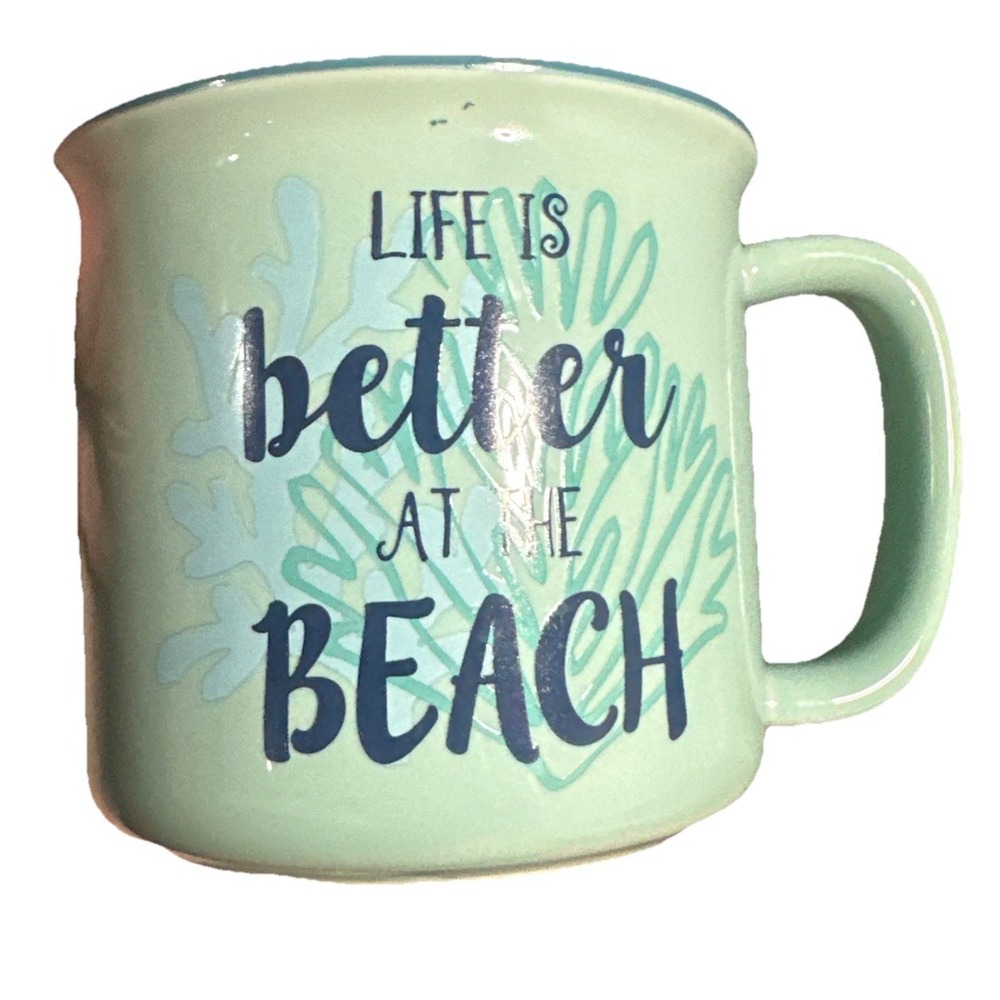 Pavilion - Life Is Better at the Beach - Large 17 Oz Stoneware Coffee‎ Cup Mug